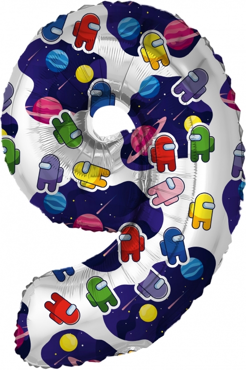 Шар Цифра "9" Космонавтики (в упаковке) Шар Цифра "9" Космонавтики (в упаковке)