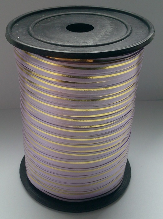 Лента с золотой полосой Сиреневая